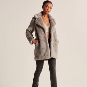 Mid-Length Faux Fur Coat
